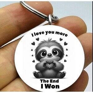 I Love You More The End I Won Sloth Heart Love Sign Language Stainless K…